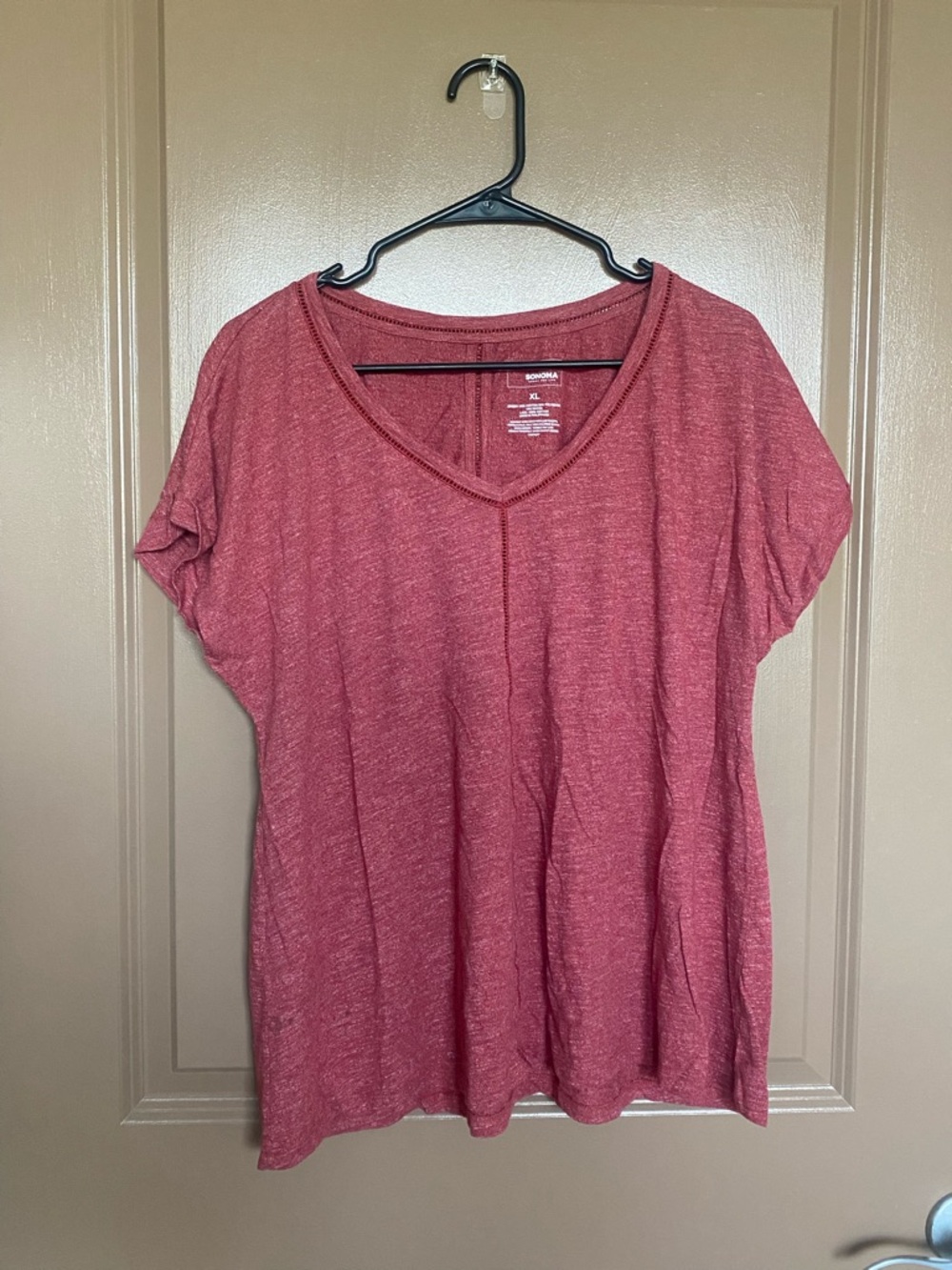 Sonoma Short Sleeve V-Neck Tee in Heather Rose